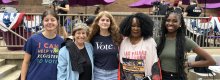 AFT President Randi Weingarten with community members at an AFT Votes event in Pittsburgh